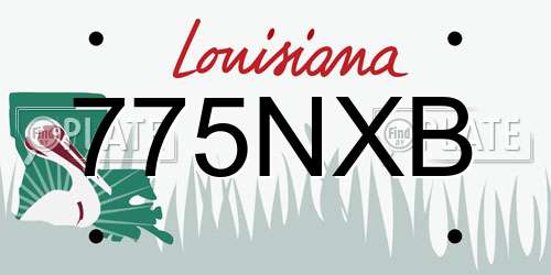 775NXB Louisiana License Plate