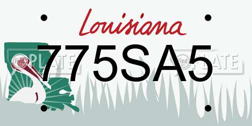 775SA5 Louisiana License Plate