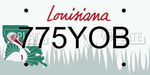 775YOB Louisiana License Plate