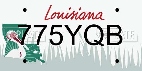 775YQB Louisiana License Plate