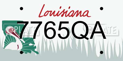 7765QA Louisiana License Plate