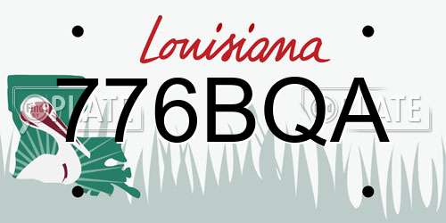 776BQA Louisiana License Plate