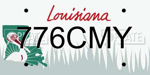 776CMY Louisiana License Plate