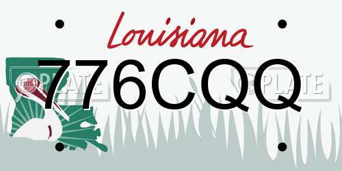 776CQQ Louisiana License Plate