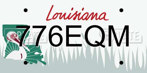 776EQM Louisiana License Plate