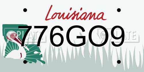 776GO9 Louisiana License Plate