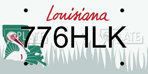 776HLK Louisiana License Plate