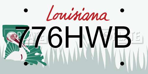 776HWB Louisiana License Plate