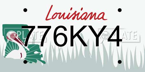 776KY4 Louisiana License Plate