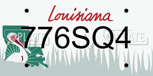 776SQ4 Louisiana License Plate