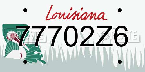 77702Z6 Louisiana License Plate