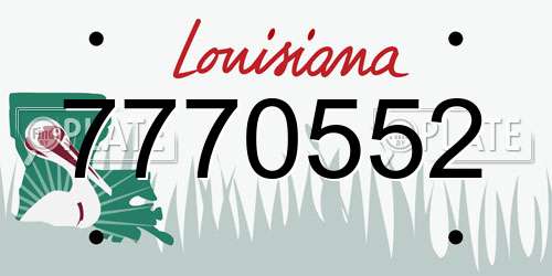 7770552 Louisiana License Plate