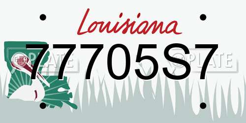 77705S7 Louisiana License Plate