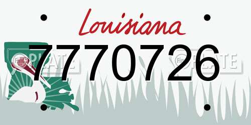 7770726 Louisiana License Plate