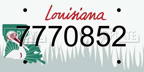 7770852 Louisiana License Plate