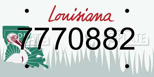 7770882 Louisiana License Plate