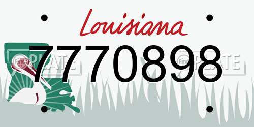 7770898 Louisiana License Plate