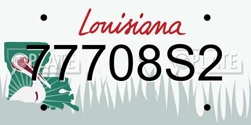 77708S2 Louisiana License Plate