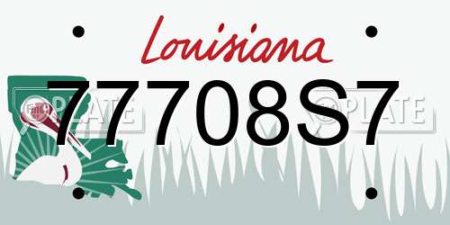 77708S7 Louisiana License Plate