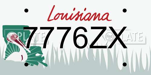 7776ZX Louisiana License Plate