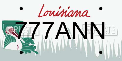777ANN Louisiana License Plate