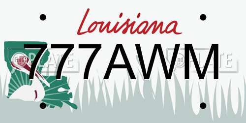 777AWM Louisiana License Plate