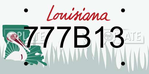 777B13 Louisiana License Plate