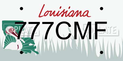 777CMF Louisiana License Plate