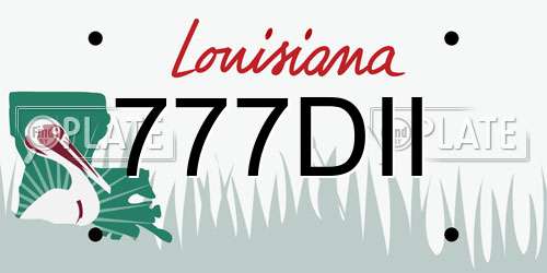 777DII Louisiana License Plate
