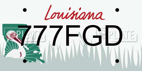 777FGD Louisiana License Plate
