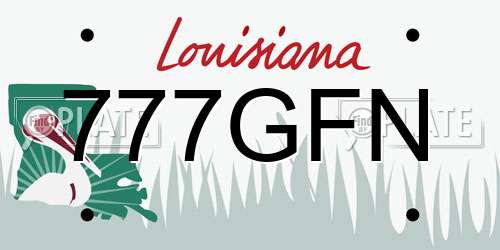 777GFN Louisiana License Plate