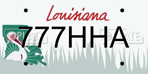 777HHA Louisiana License Plate