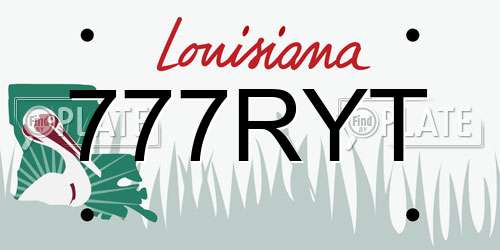 777RYT Louisiana License Plate