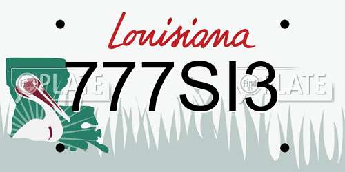 777SI3 Louisiana License Plate