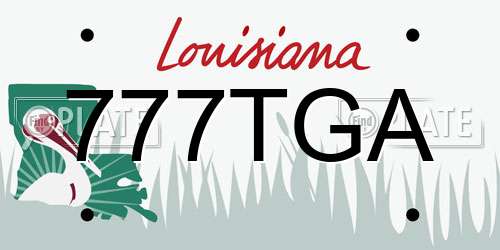 777TGA Louisiana License Plate
