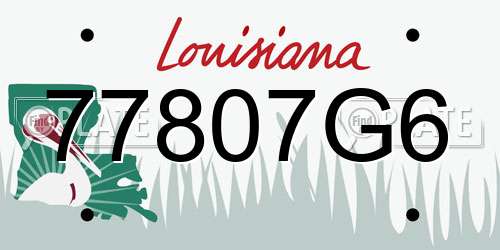 77807G6 Louisiana License Plate
