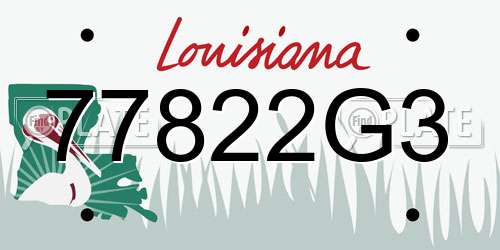 77822G3 Louisiana License Plate