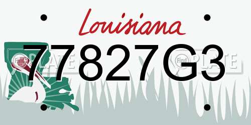 77827G3 Louisiana License Plate