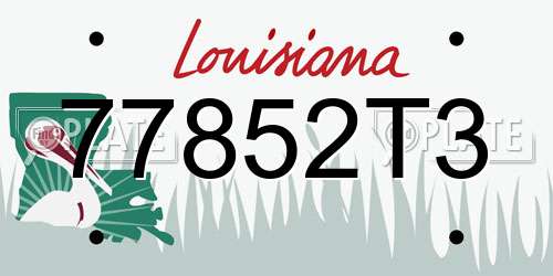 77852T3 Louisiana License Plate