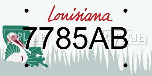 7785AB Louisiana License Plate