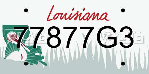77877G3 Louisiana License Plate