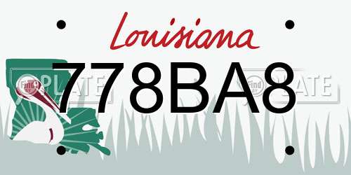 778BA8 Louisiana License Plate
