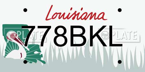 778BKL Louisiana License Plate