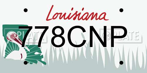 778CNP Louisiana License Plate