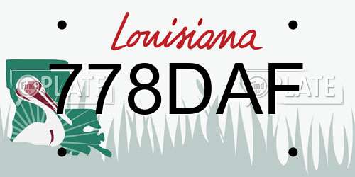 778DAF Louisiana License Plate