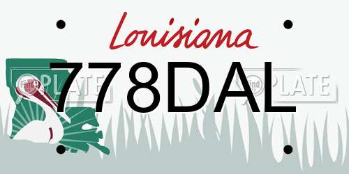 778DAL Louisiana License Plate