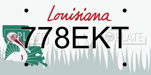 778EKT Louisiana License Plate