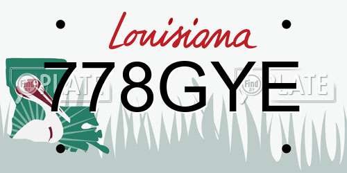 778GYE Louisiana License Plate