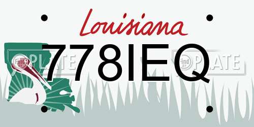 778IEQ Louisiana License Plate