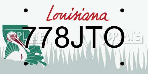 778JTO Louisiana License Plate